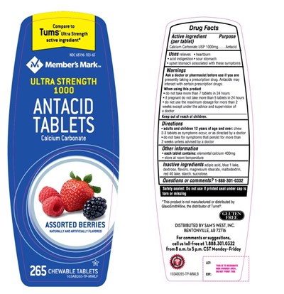 Sam's West Ultra Strength 1000 Antacid 265 Tablets (881 88 Antacid Calcium Image)